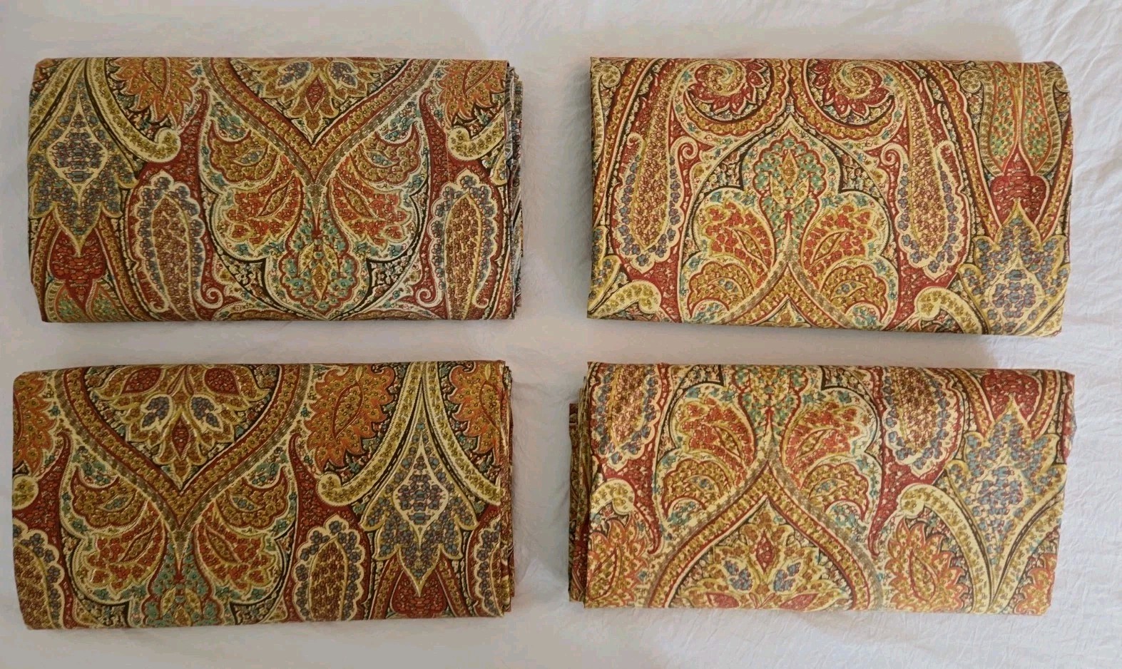 Waverly Home Classics “Swept Away” Jewel Tone Paisley 4 Panels 50” x 83”